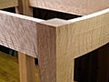 Close-Up of Quartered Oak in Leg Blank and Aprons